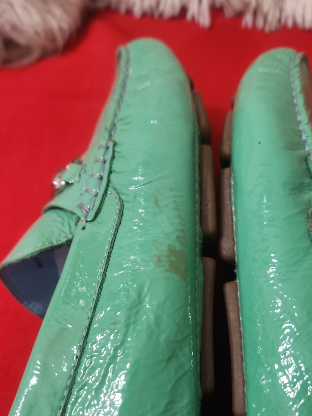 Cole Haan Women's Mint Green Leather Loafers - Picture 8 of 13